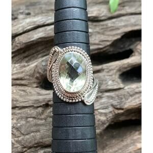 Sterling Silver and Prasiolite Ring Made in India Size 7